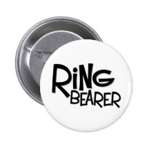 Hipster Ring Bearer Pinback Button
