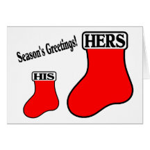 His and Her Stockings Greeting Cards
