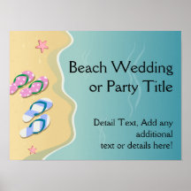 His/Hers Flip Flops on the Beach Posters