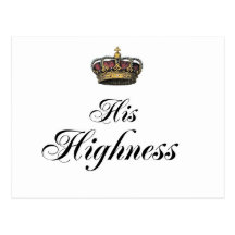 His Highness (part of his and hers set) Postcard