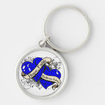 Histiocytosis Hope Faith Dual Hearts Keychain