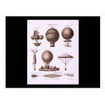 Historical Hot Air Balloon Designs Vintage Image Post Card