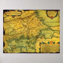 Historical Map of Ancient Thrace from 1585 Posters