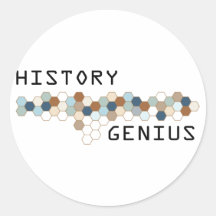 History Genius Round Stickers