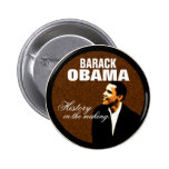 History in the making pinback buttons