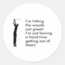 Hitting The Woods Golf Design Stickers