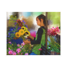 Hmong Flower Girl Stretched Canvas Prints