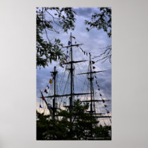 HMS Bounty In Newburyport  ( Top Sails ) Poster