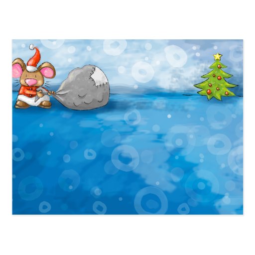 ho ho merry christmas mouse post card