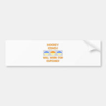 Hockey Coach ... Will Work For Cupcakes Bumper Sticker
