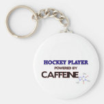 Hockey Player Powered by caffeine Keychain