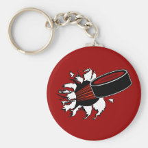 Hockey Puck Key Chain