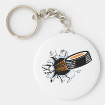 Hockey Puck Smash Keychain