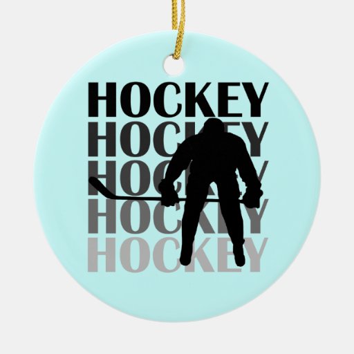 Hockey Silhouette T-shirts and Gifts Christmas Ornaments