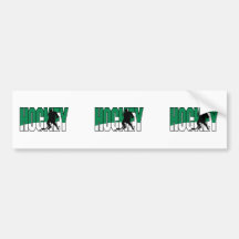 hockey text green bumper stickers