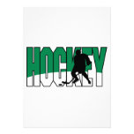 hockey text green personalized announcements