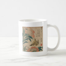Hokusai Peony and Canary Coffee Mug