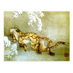 Hokusai Tiger in Snow 葛飾北斎：雪中虎図 Post Cards