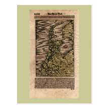 "Holand" - 1598 Hand Coloured Woodblock Holland Ma Postcards