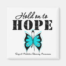 Hold On To Hope Addiction Recovery Refrigerator Magnet