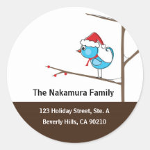 Holiday Bird Address Labels Sticker