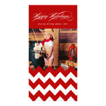 Holiday Chevron Photo Card