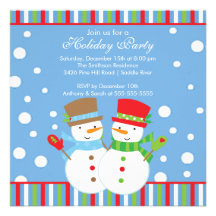 Holiday Christmas Party Invitation SNOWMEN CUTE