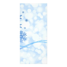 Holiday Christmas Snowflake Design Blue White Personalized Rack Card