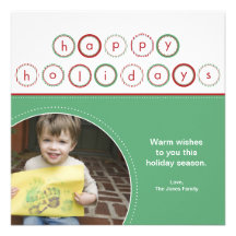 Holiday Circle Banner - Side Circle Green & Red Personalized Announcement
