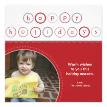 Holiday Circle Banner - Side Circle Red Invitations