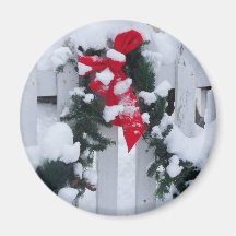 holiday garland fridge magnet