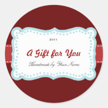 Holiday Gift Label in Red & Blue Stickers