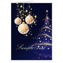 Holiday Greeting Cards, Christmas Tree+Ornaments