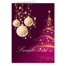 Holiday Greeting Cards, Christmas Tree+Ornaments