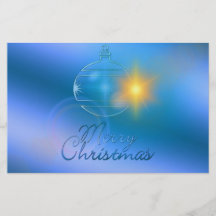Holiday Merry Christmas Blue Ornament Light Flyers