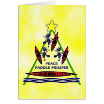 Holiday Paddle Kayak Canoe Design Greeting Card