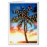 Holiday Palm Tree Lights at Sunset Cards
