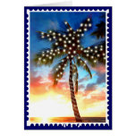 Holiday Palm Tree Lights at Sunset Greeting Cards