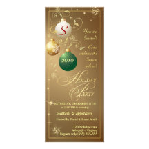 Holiday Party Invitations - Elegant Antique Gold