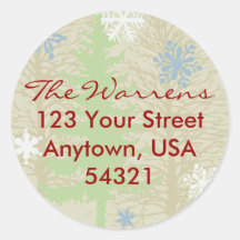Holiday Return Address Label Template Sticker