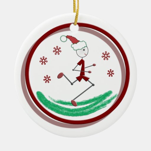 Holiday Runner Guy - front and back Ornaments
