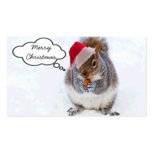Holiday Squirrel Business Card Template