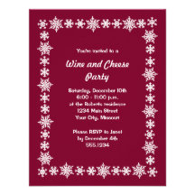 Holiday Wine and Cheese Party Invitations