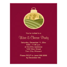 Holiday Wine and Cheese Party Invitations