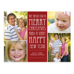 Holiday Wishes Christmas Photo Card Postcard