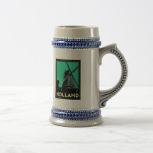 holland art deco vintage retro travel poster coffee mug