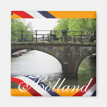 Holland Canal Bridge Orange Fridge Magnet