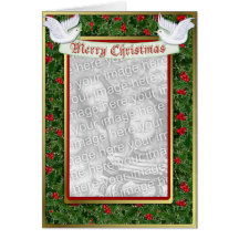 Holly and Dove Christmas Greeting Card