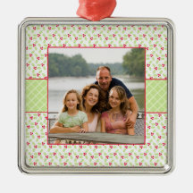 Holly berries christmas holiday photo ornament