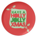 Holly Jolly Christmas plates